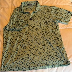 Bad Birdie Green Floral Polo Shirt